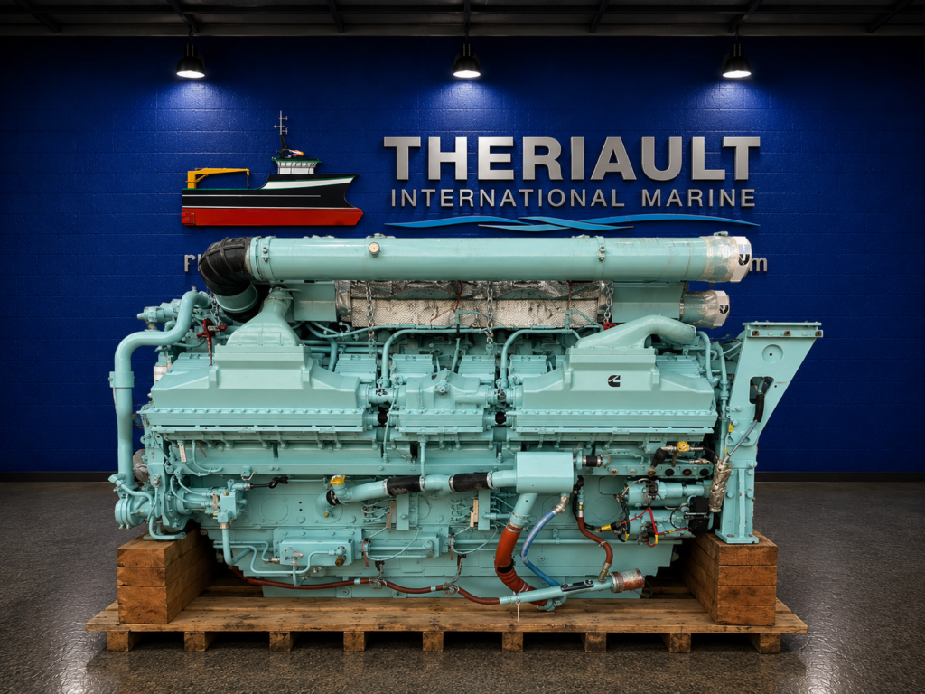 ***SOLD*** CUMMINS QSK60-DM MARINE ENGINE – 1,900 KW @1800 RPM – LOW HOURS – Item # TIMCP839416